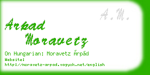 arpad moravetz business card