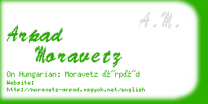 arpad moravetz business card